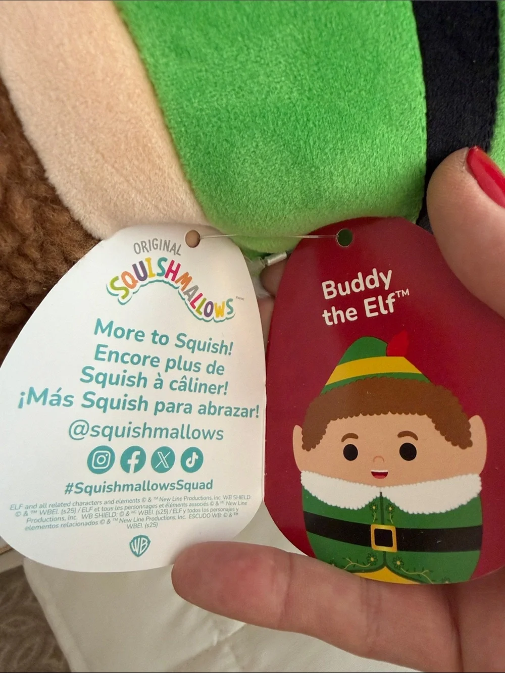 NWT Buddy The Elf Squishmallows Plush